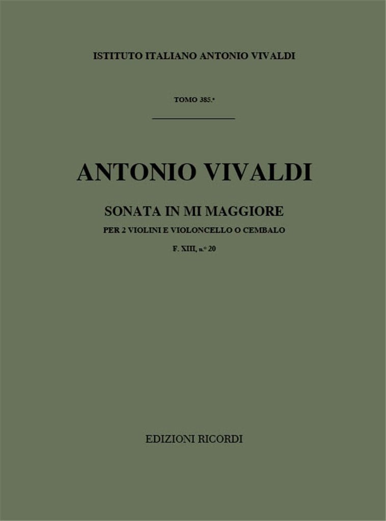 Sonate Per Vl. E B.C.: Per 2 Vl. In Mi Op. I N. 4